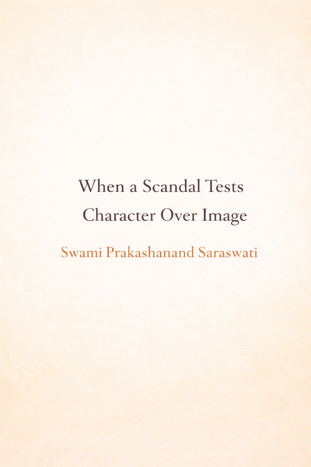 Swami Prakashanand Saraswati Scandal